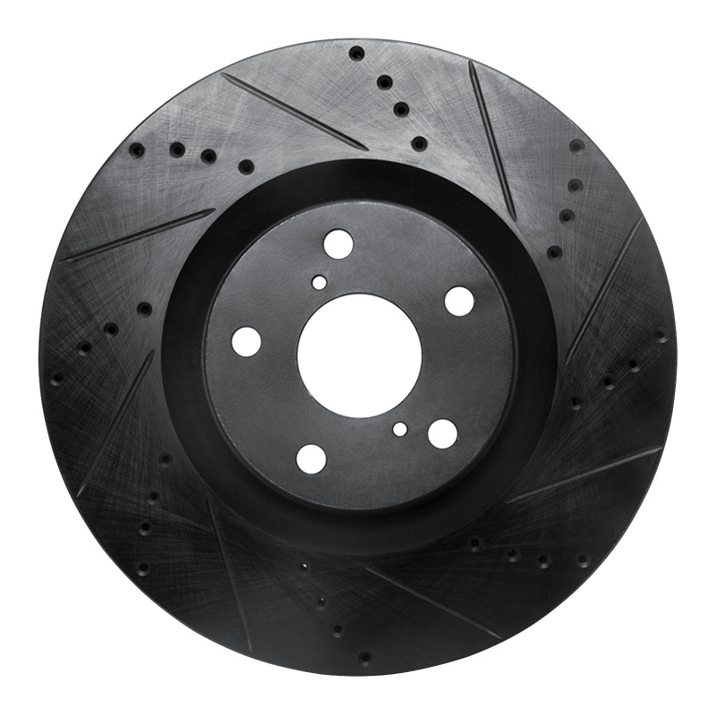 Lexus GS350 Brake Rotor (1) - Right Front - R1 Concepts - Drilled & Slotted - Black - `09-`11